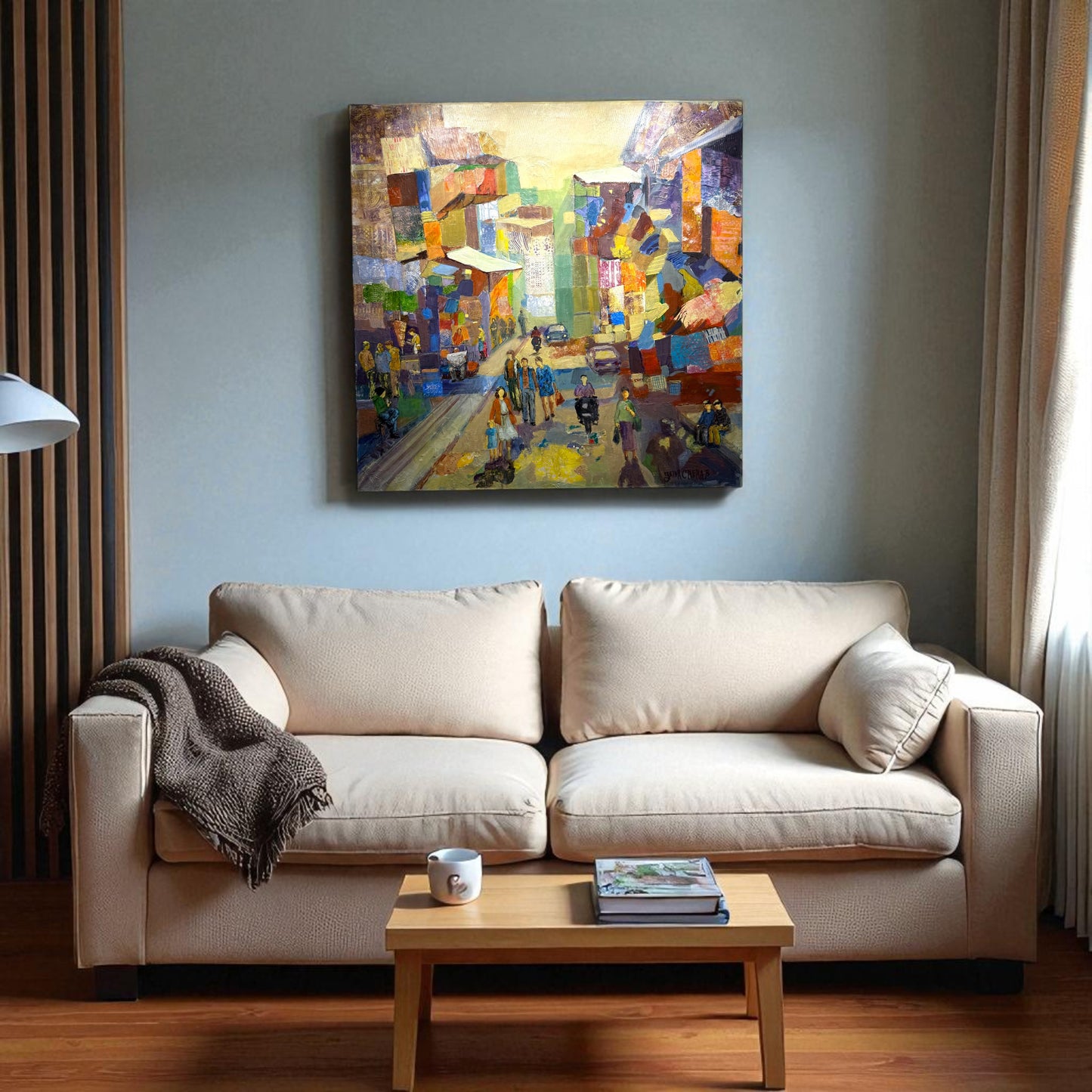 Back to life: Shawarma day in Beirut - 80x80cm