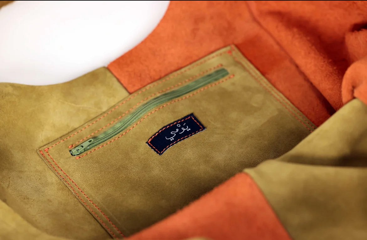 Aline tote bag - Green/Orange