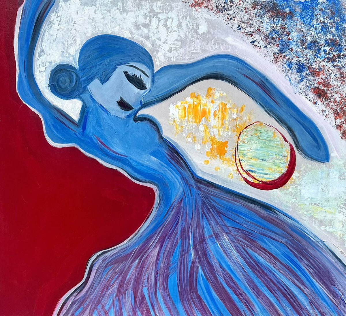 La femme a  la peau bleu