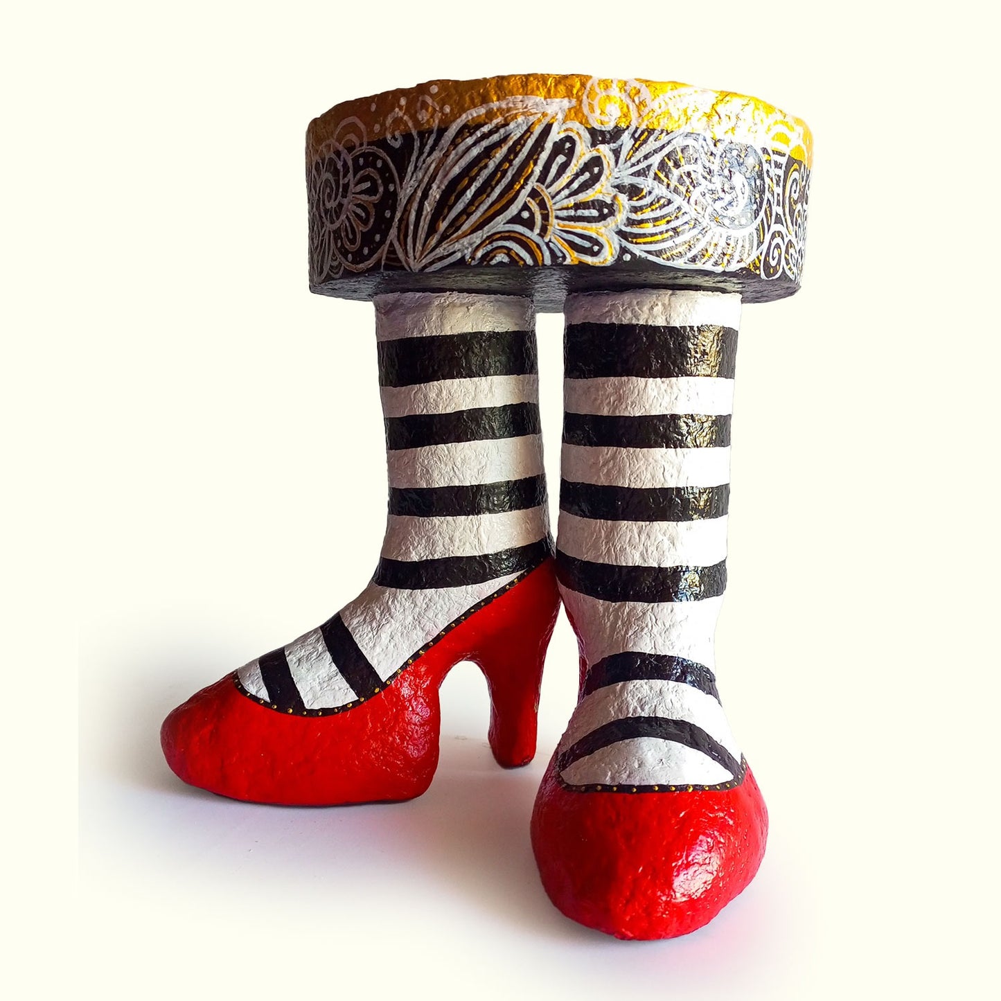 Call me Mary: Candy Holder, striped socking with red heels