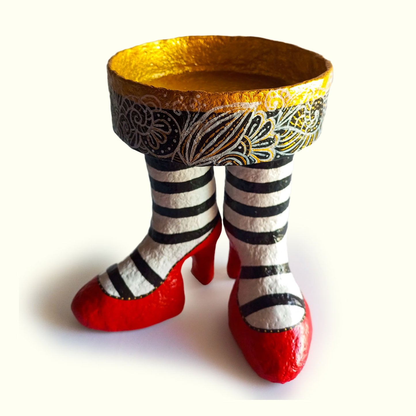 Call me Mary: Candy Holder, striped socking with red heels